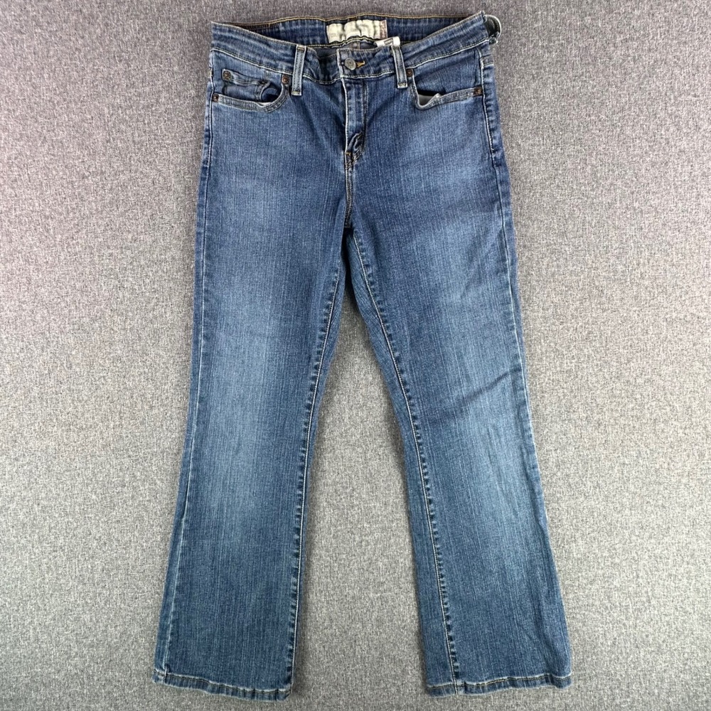 Levi's Jeans Women 10 M Bootcut Blue Stretch Denim Distressed